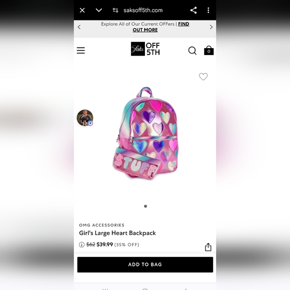 Metallic Heart Backpack - Picture 8 of 8